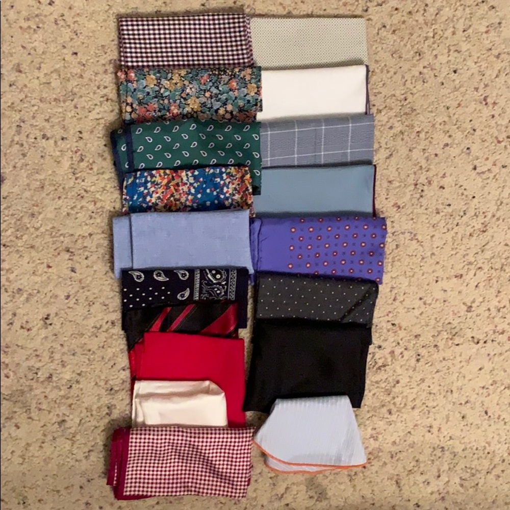 Men’s lot of 18 Pocket Squares
